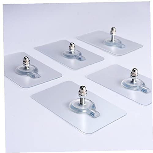 Nuevo PVC fuerte adhesivo clavos de pared cartel sin fisuras gancho de pared impermeable duraderas duraderas transparente cocina tornillo tornillo colgador 5pcs