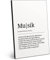 ARTFAVES® Worterklärung Musik | Definition Bild schwarz-Weiss als Geschenk | Holzschild mit Spruch zum Thema Hobby/Musik