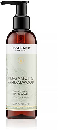 Tisserand Bergamot & Sandalwood Hand Wash - 195ml | Organic, 100% Natural Pure Essential Oils, Uncompromising Quality, Certified Vegan
