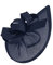 Caprilite Fascinator / Fascinator, vegan, mit Mond-Reifen, Kopfband, Hochzeit, Ascot Races, maßgeschneidert, Sinamay-Scheibe, marineblau, Einheitsgröße