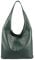 OBC Made in Italy Damen Leder Tasche Shopper Schultertasche Umhängetasche Handtasche Beuteltasche Hobo Bag Ledertasche Nappaleder (Dunkelgrün)