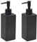 BoBoU 2er Set Glas Seifenspender 350ml schwarz matt Keramik Oberfläche mit Retro Design Mattschwarzer Pumpenkopf Spülmittelspender Handseifenspender Küche Bad