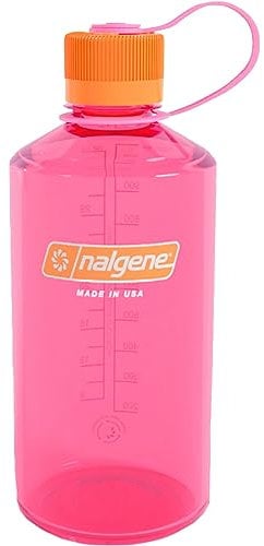 Nalgene Sustain Tritan BPA-Free Water Bottle Made with Material Derived from 50% Plastic Waste, 32 OZ, Narrow Mouth, Flamingo Pink