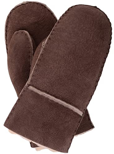 SNUGRUGS Kids Winter Genuine Sheepskin Mittens, Split Seam, Turn Back Cuff