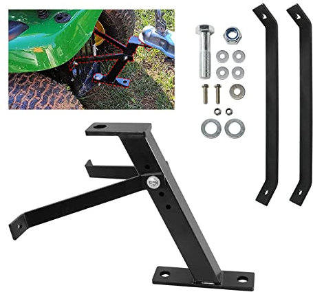 Rasentraktor-Anhängerkupplung, passend für Rasenmäher, Eisenkonstruktion, kompatibel mit Anhängerkupplungskugeln mit 1,9 cm Schaft oder kleiner, mit Montageanleitung (evtl. nicht in deutscher Sprache)