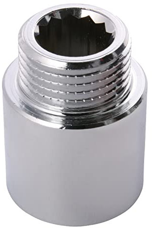 Sanitop-Wingenroth Hahnverlängerung Typ 3/8 '' x 10 mm | Verlängerung | Mit Innenvielkant | 1 Innengewinde und 1 Außengewinde | Trinkwasserinstallation | Messing-verchromt | 151368
