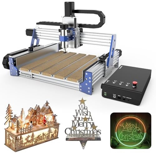 Máquina enrutadora CNC Genmitsu PROVerXL 4030 V2, velocidad rápida para madera, metal, máquina de grabado de 3 ejes actualizada con motor de circuito cerrado y tornillo de bola, 400 x 300 x 110 mm