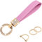 Wisdompro Schlüsselanhänger Auto Strass, Schlüsselanhänger Kunst mit 1 D-Ring, 1 Schraubendreher, 2 Schlüsselringe, Keychain für Frauen sind Geschenke für Familie, Freunde (Rosa)