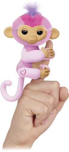 Lansay - FINGERLINGS - Harmony - Bébé Singe Interactif Mauve - Peluche Électronique pour Enfants dès 5 Ans - Animal Intéractif qui s'Accroche au Doigt - Réactions Au Toucher - 70 Sons - Idée Cadeau