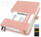 Mlife A5 Dotted Journal Notizbuch,360 Seiten Und 100g/M² Tintenfestes Papier,Hardcover Collegeblock Notizblock,Notizbücher Mit Falttasche Für Büro Schule Zuhause Schreiben&Notizen(Rosa)