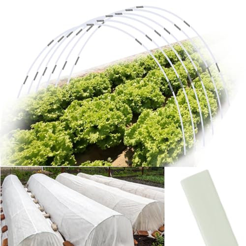 Sunwuk Gewächshausreifen 20 Stück, Gartenreifen für 0,3–1,1 m breites Hochbeet, 5 Sets von 1,7 m Langen, super biegbaren Fiberglas-Stützrahmen, Kleiner Gartentunnel für Reihenabdeckung (S-Größe)