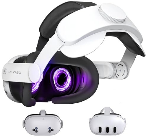 DEVASO Elite Strap für Meta Quest 3S/Quest 3, Verstellbarer Bequemer Kopfgurt für Oculus Quest 3, Verbesserte Unterstützung und Leichtes Design, VR Zubehör für Meta Quest 3
