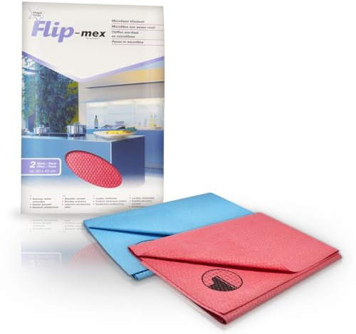 Flip-mex® Mikrofasertücher mit MagicSilver-Behandlung – Professionelle Reinigung, Premium-Qualität für Ihr Zuhause, Büro und Auto, ideal für lackierte Oberflächen, 40 x 40 cm, 2 Stück