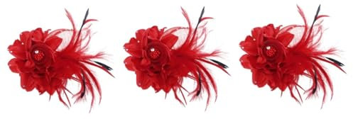 FRCOLOR Lot de 3 pulls pour femmes - Broches pour femmes - Pull en strass - Broche à fleurs - Broche à cheveux pour femmes - -tête pour fille - Bandeau rose, Mittel, Tissus