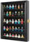 Joody Vitrine pour Mini Figurine Collection, Vitrine Murale en Bois pour Lego Minifigures, Vitrine avec Porte Verrouillable pour Petits Objets, Anti-Poussiere pour Jouets, Noir