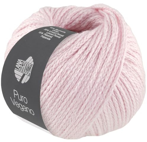 LANA GROSSA Puro Vegano | Kettgarnkonstruktion ohne tierische Fasern | Handstrickgarn aus 65% Baumwolle, 20% Lyocell (Tencel) & 15% Polyamid | 50g Wolle zum Stricken & Häkeln | 90m Garn FB 25