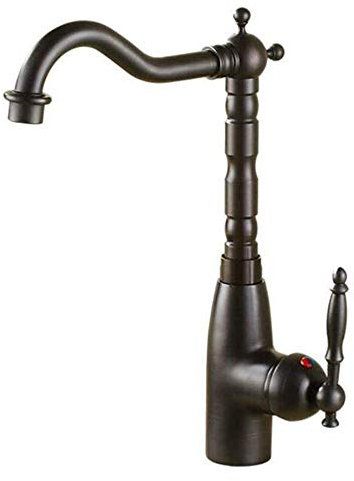 Wasserhahn Küche, Wasserhahn Küche, 360 ° drehbar über der Theke, Waschbecken-Mischbatterie, ölgeriebenes Schwarz, drehbarer Badezimmer-Wasserhahn, hohe verlängerte Auslauf-Mischbatterien,