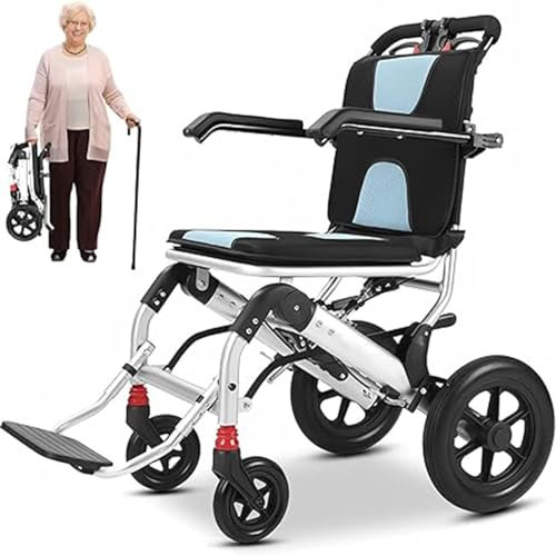 QJWMatic Ultraleichter Rollstuhl, Faltbar, Leicht Bis 150 Kg Belastbar Für Die Wohnung Und Unterwegs Transportrollstühle Aus Aluminium A