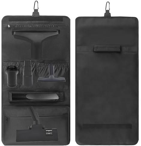 Chuanke Hang Storage Bag for Vacuum Cleaner Tool Accessories Vacuum Attachments Travel Carrying Protective Bag Wall Hanging Organizer for Airwrap Styler（Black）