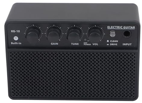 E-Gitarrenverstärker, 10-W-Mini-Gitarrenverstärker mit 6,35-mm-Eingang, Bluetooth- und Kopfhörer-Konnektivität, Tragbarer Wiederaufladbarer Studio- und Bühnenverstärker für
