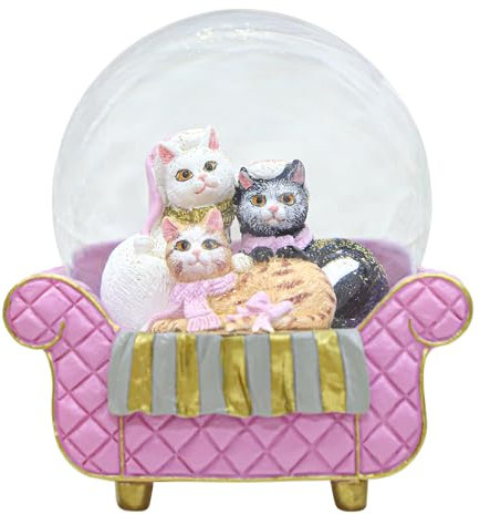 Katzen-Schneekugel für Kinder, Weihnachts-Schneekugeln für Mädchen, lustige Tier-Schneekugel für Zuhause, Tischdekoration