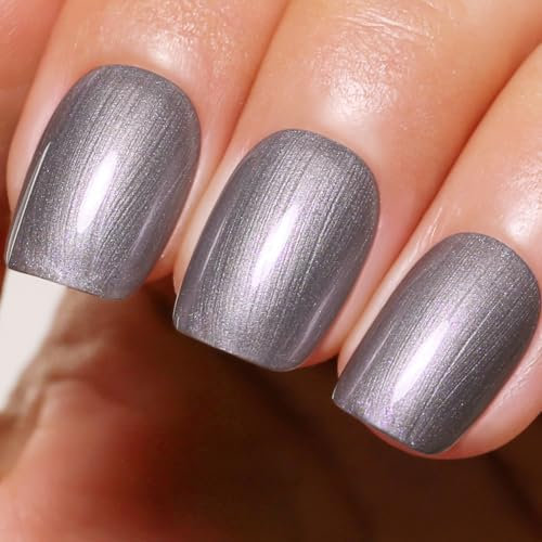 Ozzeal UV Nagellack Glitzer, Grau Perle Glitzer UV Gel Nagellack Glitzernder Schimmer Gel Nail Polish Herbst Winter Gel Nagellack Soak Off UV Led Maniküre 15ML
