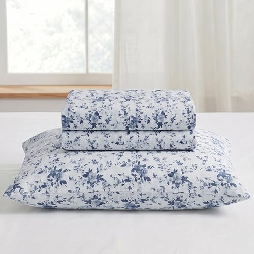 Modern Threads Ensemble de draps 4 pièces en Flanelle 100% Coton - Douce et Durable pour Toutes Les Saisons, pour Grand lit Brittany