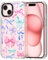 MOSNOVO Case for iPhone 15, [Buffertech 6.6ft Military-Grade Drop Protection] [Anti Peel Off Tech] Clear TPU Bumper Phone Case Cover Design - Bows