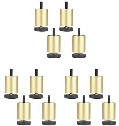 Feriuzymix Lot de 3 4 pieds de meubles en alliage d'aluminium canapé table armoire TV pieds or 6 cm