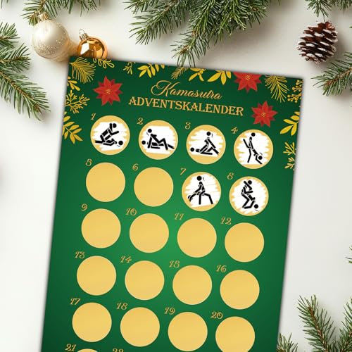 WenmthG Adventskalender zum Rubbeln Kamasutra - Adventskalender A3 Weihnachtskalender - Weihnachtskalender Geschenk für Männer (Kamasutra)