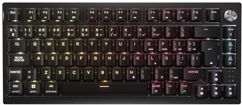 Corsair K65 Plus Wireless-Tastatur, 75% RGB, Hot-Swap, mechanische Gaming-Tastatur, MLX Fusion vorgeschmierte Touch-Switches – PBT Keycaps – QWERTY ES – Schwarz