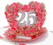 Favour Pop Up® - elegante 3D Glückwunschkarte Silberhochzeit, ideal für Geldgeschenk 25. Hochzeitstag, herzförmiges Rosenmotiv, handgefertigt, Überraschung