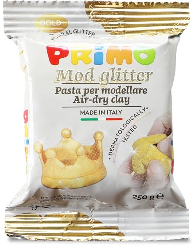 PRIMO - Dough for Children +3 Years Dermatologically Tested 250 g, Polymer Air Drying Clay for Modelling with Wet Hands and Without Cooking, Modelling Paste for Crafts, Odorless and Vegan