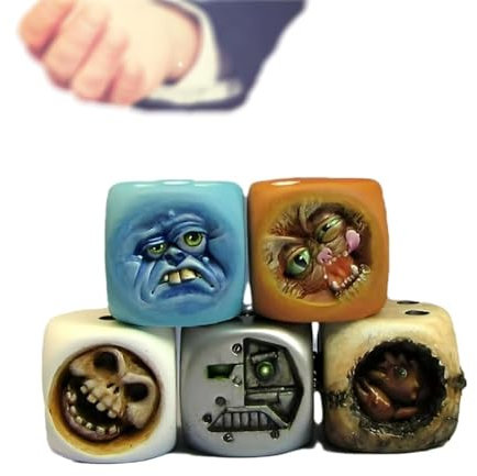 Monster Dice, Harz Material, Home Office Spiel Requisiten, Halloween Dämon Monster Gesicht Würfel