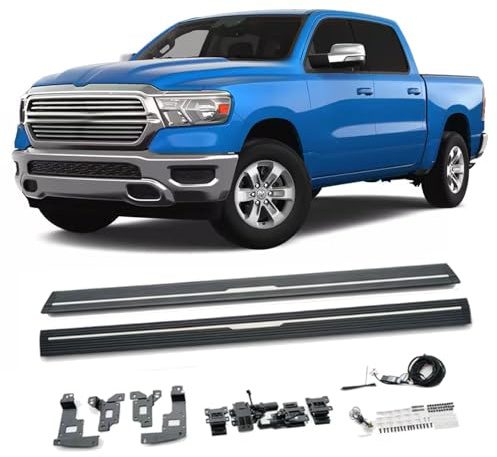 Junberoy Einsetzbare elektrische Trittbretter, Power-Autofolding Seitenstufen, schwarz, passend für Dodge RAM 1500 2019–2025