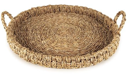 Olly & Rose Extra Large Tray 58cm - XL Handwoven Sea Grass Tray for Coffee Tables and Dining Room Tables Premium Room Decor for Display Serving