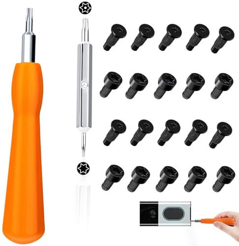 Doorbell Screwdriver Replacement - Double-Ended T6 T15 Screwdriver Kit 20 Types of Spare Screws, Compatible with 2nd Generation Video Doorbell, Doorbell 2, Doorbell Screwdrivers