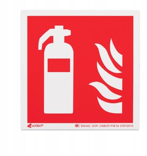 PRINTIMA Feuerlöscher Nachleuchtender Feuerlöscher-Aufkleber – 10x10cm, Selbstklebendes Sicherheitszeichen für Brandbekämpfung und Notfälle