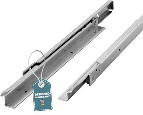 SOTOOLS 1 Paar Schubkastenauszüge Schwerlast Rollenführung Teilauszug 600 mm Tragkraft 100 kg, Stahl verzinkt, Schubladenschiene aufliegende Montage