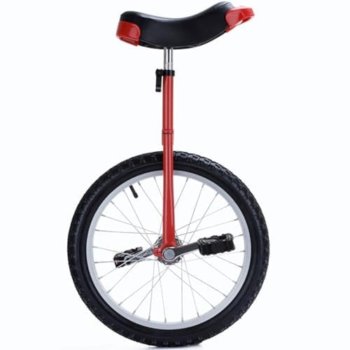 Gvqng Einrad, Outdoor-Einrad Mit Hervorragendem Stahlrahmen, Auslaufsicherer Reifen, HöHenverstellbar, Gebogener Pu-Sitz, Outdoor-Sport FüR FitnessgeräT FüR Erwachsene,Rot,20inch