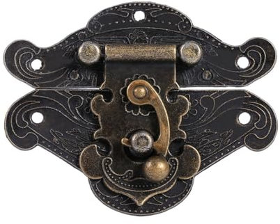 ZAICOLER Table en Bois Rotatif Verrous, Boîte à Outils Assiette en Bois Antique Rétro Vintage Verrouillage Décoratif Hasp Poitrine Serrure de Serrure Meubles de Meubles pour (Minni28 * 23 mm)