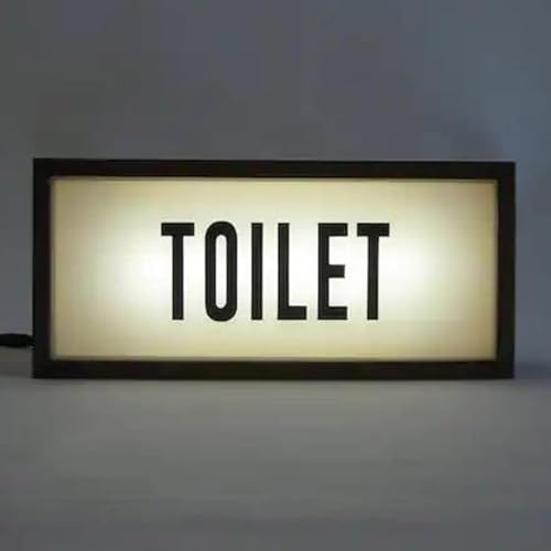 Toiletten-neonschilder, Led-leuchtschild Mit Wc-Schild Mit Fernbedienung, Acryloberfläche Und Holzgehäuse, Wanddekorationsschild Für Shop Store Bar Pub Club