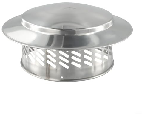 GANCEI Chimney Cap, Stainless Steel Chimney Cowl Chimney Cap Roof Pipe Exhaust Hood Exterior Wall Fresh Air Outlet Rain Protection Vent Hood(200mm（8inch）)
