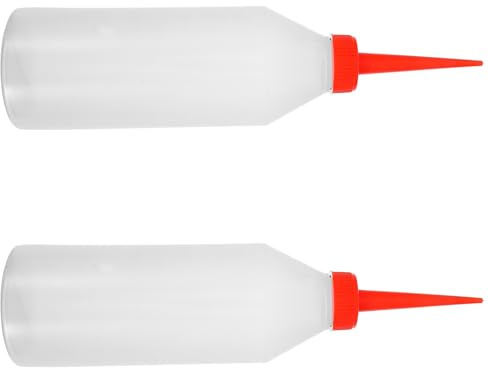 IWOWHERO 2 Stück Ölflaschen für Nähmaschinen Kunststoff ausgießer mit Präzisionsnadel Squeeze Dispenser für Maschinenöl und Bastelkleber Kompatibel mit Flachbett Nadelnähmaschinen