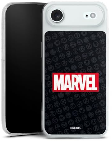 Slim Case kompatibel mit Apple iPhone Air Silikon Handyhülle transparent Hülle extra dünn Marvel Comic Logo