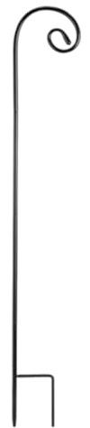 Helilyco Lot de 6 mangeoires à oiseaux à suspendre avec crochets de berger, paniers de fleurs, lanternes, lampes solaires, noir, 120 cm