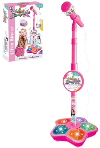 Microfono con Asta, Microfono Karaoke,Microfono con Asta per Feste | Microfono con Asta, Compleanni, Regali di Natale(rosa)