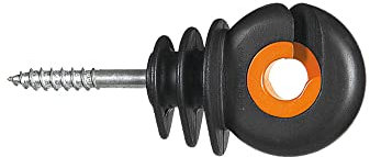 Gallagher | Ringisolator XDI für Holzpfähle (25 Stk.) | UV-stabil & witterungsbeständig | Verzinktes Holzgewinde 2,5 cm | Kurzschlusssicher & robust | Für Draht, Cord & Seil