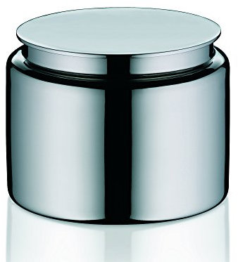 Kela 22843 Wattedose Faber aus Edelstahl in Silber, Edelstahl, 11,5 x 11,5 x 9 cm