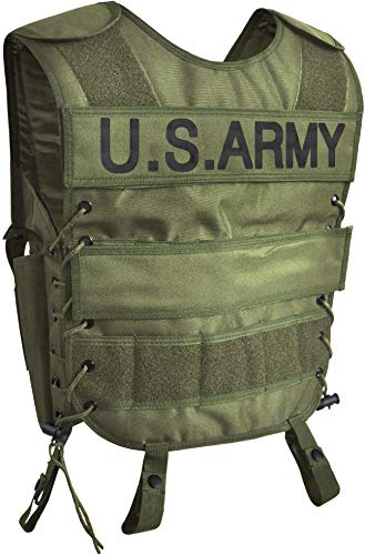 normani Taktische SWAT Weste mit Pistolenholster und abnehmbarem Schriftzug | POLICE SECURITY AIR FORCE Einsatzweste mit abnehmbarem Schriftzug - Outdoor, Paintball, Airsoft, Karneval oder Halloween